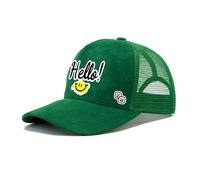 TopTie Gorro de Beisbol Personalizado de Ante y Malla, Gorra Camionera Ajustable de 5 Paneles Unisex, Verde