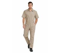 TopTie Mono de Trabajo Hombre de Manga Corta, Overol Uniforme Ligero y Transpirable con Cremallera Frontal y Cintura Elástica