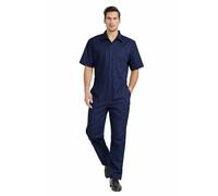 TOPTIE Mono de Trabajo Hombre de Manga Corta, Overol Uniforme Ligero y Transpirable con Cremallera Frontal y Cintura Elástica
