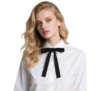 TopTie Pajaritas Cruzada de Estilo Western Accesorios para Hombre y Mujer Negro Satén Corbata Crossover Vintage, Lazo de Coronel para Disfraz Boda