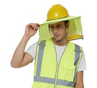 TopTie Protector Solar para Casco de Seguridad y Nuca - Parasol de Malla Transpirable con Visera, Alta Visibilidad y Reflectante para Casco de Obra y Construcción, Pack de 10, Amarillo Neón