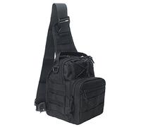 TopTie Sling Bag Tactical Mochila de Asalto Militar de Molle Mochila con Bandolera en el Pecho para Hombres Mujeres Camping Senderismo Black