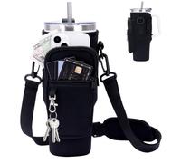 Toptime Bolsa de Transporte para Botella de Agua con Bolsillo para teléfono para Stanley Cup de 40 onzas, Soporte para Botella de Agua con Correa Ajustable para el Hombro, Accesorios de Neopreno para