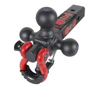TOPTOW Recovery Shackle Ball Hitch Mount w/Matte Black Triple Tow Ball, 2-in Shank, Multi Fit for 2 Inch Trailer Hitch Receiver Box…