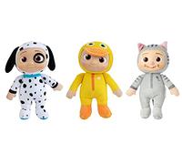 Toptoys2u Bargain Bundles CoComelon - JJ Duckies, Gatito y Cachorro Juguetes de Peluche de Peluche Paquete de 3 - Juego de Peluche Suave de 8" Multicolor