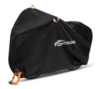 toptrek Funda impermeable para bicicleta 210D de tela Oxford, para exteriores, 200 x 110 x 70 cm, lona de alta calidad con ojales para candado, protección solar, resistente al desgarro, con bolsa