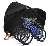 toptrek Funda para bicicleta 210D de tejido Oxford, para exteriores, de alta calidad, con ojales, protección solar, resistencia al desgarro con bolsa, color negro, 220 x 120 x 110 cm para 3