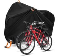 toptrek Funda para bicicleta para 2 bicicletas, resistente al agua, tela Oxford 210D, para exteriores, 210 x 110 x 95 cm, lona de alta calidad con ojales para candado, protección solar, resistencia al