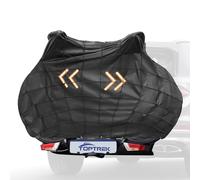 toptrek Funda protectora para bicicleta, resistente a desgarros, cubierta trasera con red de equipaje elástica, tela Oxford 600D, garaje para 2 bicicletas