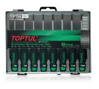 Juego de destornilladores torx TOPTUL de precisión 8 uds. (T5 T6 T7 T8 T9 T10 T15 T21)