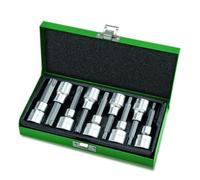 Juego de llaves de vaso TORX TOPTUL 1/2 pulgada 9uds. T20 T25 T27 T30 T40 T45 T50 T55 T60 80mm