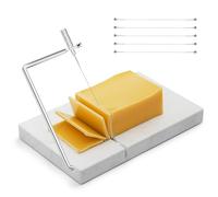TOPULORS Cortador de queso con 5 cables de corte gruesos de repuesto, resistente de 5 x 8 pulgadas, cortador de queso para quesos en bloque, mantequilla, etc. Herramienta de cocina para quesos, color