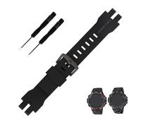 Topuly Correa de reloj de resina de 26 mm de repuesto para Casio Protrek Pro Trek PRG-300 PRW-6000 PRW-6100 PRW-3000 PRW-3100, accesorios para hombres y mujeres (hebilla negra)