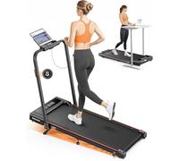 TOPUTURE 4 en 1 Cinta de Correr Plegable, 9% Inclinación, LED Pantalla Dual, 2.5HP Cinta de Andar Escritorio para Hogar/Oficina, Control Remoto Magnético Mute, 12KM/H Walking Pad, App & Bluetooth