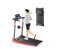 Toputure 6 EN 1 Cinta de Correr Plegable, 0%-5%-10% Inclinación, 12 KM/H, Cinta Andar con Manillar Ajustable para Hogar y Oficina, Walking Pad con 95°-105° Pantalla LED Ajustable, App, Control Remoto