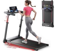 Toputure 6 EN 1 Cinta de Correr Plegable, 0%-5%-10% Inclinación, 12 KM/H, Cinta Andar con Manillar Ajustable para Hogar y Oficina, Walking Pad con 95°-105° Pantalla LED Ajustable, App, Control Remoto