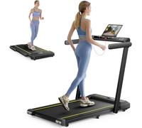 TOPUTURE Cinta de Correr Plegable, 2.5HP Hogar Cinta de Correr para el Debajo del Escritorio, 130 KG, 16KM/H, Dual Pantalla, Bocina Bluetooth, Frecuencia Cardíaca, App y Remoto