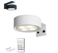 Topveden 3 Pack Picture Lights for Wall, Top Veden No Drill Picture Lights, Remote Control Control Adjustable Brightness Timer, 3 Color Temperatures or 12 RGB Colors for Art Display (1*White,3color)