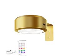 Topveden 3 Pack Picture Lights for Wall, Top Veden No Drill Picture Lights, Remote Control Control Adjustable Brightness Timer, 3 Color Temperatures or 12 RGB Colors for Art Display (1*Glod,3color)