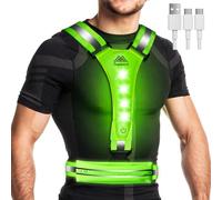 Topward Chaleco reflectante de seguridad para bicicleta, chaleco reflectante de alta visión, cinta reflectante de 360°, recargable por USB-C, impermeable, ajustable