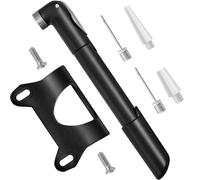 Topward Mini bomba de bicicleta con soporte de montaje, se adapta a válvulas Presta y Schrader, bomba de mano portátil para bicicletas de carretera y montaña, incluye agujas de bomba de fútbol y