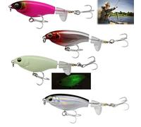 Topwater SeñUelos, SeñUelos de Pesca para La Trucha, PláStico Flotante Cola Giratoria Pesca SeñUelo Duro Cebo Gancho para Agua Dulce Salada, Regalos De Pesca para Los Hombres