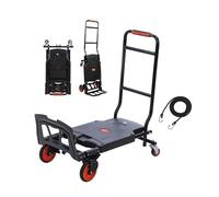 TOPWAY Carretilla Plegable 2 en 1 con Capacidad de Carga de 100/150 kg, Carro Multiusos y Carro Utilitario Portátil con Plataforma Dolly, Carretilla de Saco para Uso en Hogar, Oficina, Garaje