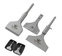 TOPWAY Juego de 6 Piezas SDS-Plus Cincel Rascador de Piso 3 Pulgadas + 4 Pulgadas Cincel Espátulas, Rascadors de Suelo para Azulejos, para Quitar Baldosas, Alfombras, Linóleo 121124