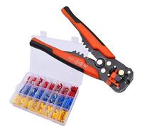 TOPWAY Juego de Engarzadores Pelacables 400 Piezas, Automático Alicates para Terminales, 10-24 AWG (0,5~6,0mm²) 8 Pulgadas Autoajustable para Electricista Terminales de Cable Alicates de Corte Juego