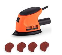 TOPWAY Lijadora Delta 105W, Lijadora de Detalle Eléctrica con Sistema de Extracción de Polvo, Lijadora Triangular Compacta con 20 Hojas de Lija para Madera, Muebles, Esquinas y DIY