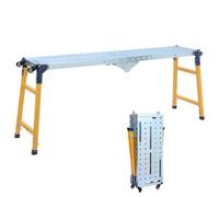 TOPWAY Plataforma de Trabajo Ajustable Plegable, Capacidad de Carga de 500 kg, con 4 Ruedas, Andamio Plegable para Banco de Trabajo para Trabajos en Interiores y Exteriores, 160 x 36 x 120,5 cm