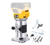 TOPWAY Recortadora de madera inalámbrica de 18 V, compatible con DeWa. Batería DCB184, velocidad variable, 3 pinzas (1/4", 6 mm, 8 mm), base de corte, sin batería 102775