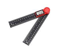 TOPWAY Transportador de Ángulos Digital 8" 200mm, 0-360° Fibra de Carbón Buscador de ángulo Digital Herramienta de Medición con Pantalla LCD para Ingeniería Carpintería Construcción