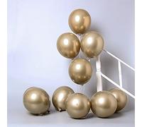 TOPWAYS Globos metálicos de color dorado champán, 50 unidades de 30,5 cm de grosor, globos de látex cromado dorado champán, para cumpleaños, boda, aniversario, fiesta de bebé, suministros de