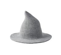 TOPWEL Mujeres bruja de ala de sombrero de ala plegala plegable de ala de sombrero de bruja de Halloween Cosplay Halloween Party Masquerade Costume Accesorio (gris)