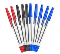 Topwrite Lote de 10 bolígrafos de 3 colores con punta fina, Multicolor