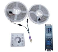 TOPXCDZ 20m agua fluida que fluye luz de tira LED DC24 WS2811 SMD2835 carrera de caballos pixel direccionable flexible lineal conjunto de lámparas (Nature, 2 * 10M tira+controlador+potencia)