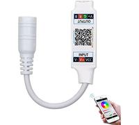 TOPXCDZ Controlador Bluetooth Mini RGB USB DC 5V 12V 24V Music BT Smart APP Controller Control de tira de luz para tira LED RGB (Mini Dc Bluetooth blanco)