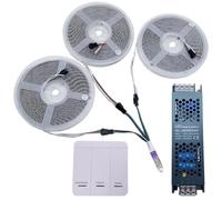 TOPXCDZ Fluye agua fluida luz de tira LED DC24 WS2811 SMD2835 carreras de caballos pixel direccionable flexible juego de lámparas lineales (blanco cálido, tira de 3 x 10 m + controlador + potencia)