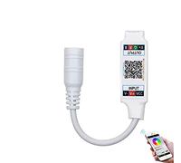 TOPXCDZ Mini controlador RGB Bluetooth DC 5V 12V 24V Music BT Smart APP controlador de tira de luz para tira LED RGB (Mini DC Bluetooth blanco)