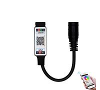 TOPXCDZ Mini controlador RGB Bluetooth DC 5V 12V 24V Music BT Smart APP controlador de tira de luz para tira LED RGB (Mini DC Bluetooth negro)