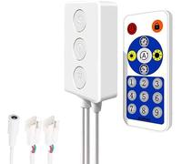 TOPXCDZ SP601E WS2812B WS2811 Controlador de música con micrófono incorporado, señal dual, píxeles direccionables, tira de luces LED RGB, aplicación para iOS/Android, DC 5 V-24 V