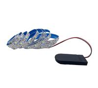 TOPXCDZ Tira de luces LED 2835, botón de luz, funciona con pilas, 3 V CC, 60 ledes/m, flexible, para decoración del hogar, 8 mm, placa de 1 m, 2 m (blanco, 1 m)