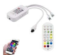 TOPXCDZ WS2811 WS2812B - Controlador de luces LED CC 5 V 12 V 24 V color sueño RGB 24 teclas controlador de infrarrojos Bluetooth APP mando a distancia integrado MIC Music Sync