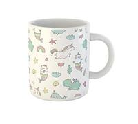 Topyee Taza de café de 325 ml con diseño de unicornio, gato, sirena, unicornio, sirena, dragón, narval, diseño de verano, taza de té de cerámica, recuerdo de cumpleaños para familiares y amigos