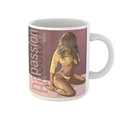 Topyee Taza de café de 325 ml, diseño sexy de mujer joven sentada en el trasero de la cama, culo, cuerpo, fitness, desnudo, adulto, espalda, balcón, taza de té de cerámica, regalo de cumpleaños o