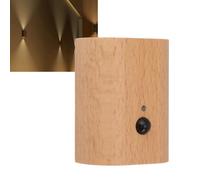 Topyond Aplique De Pared LED De Madera De Haya, Recargable Por USB, Sensor De Movimiento De Anochecer A Amanecer, Iluminación De 360° Para Escaleras, Luz Nocturna Para Uso En Interiores