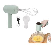 Topyond Batidor de Mano Eléctrico Inalámbrico, Batidor Automático 20W, Recargable por USB, Varillas de Acero Inoxidable para Pasteles, Nata, Montar (Verde Azulado Claro)