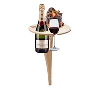 Topyond Mesa de Vino de Madera Portátil para Playa y Exteriores, Plegable para Arena y Hierba, Mini Mesa de Picnic para Camping y Conciertos En El Parque