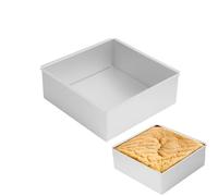Topyond Moldes Cuadrados para Pasteles, Moldes De Aluminio Anodizado para Hornear Pasteles, Molde para Pan Y Mousse con Fondo Extraíble para Herramienta De Panadería Casera